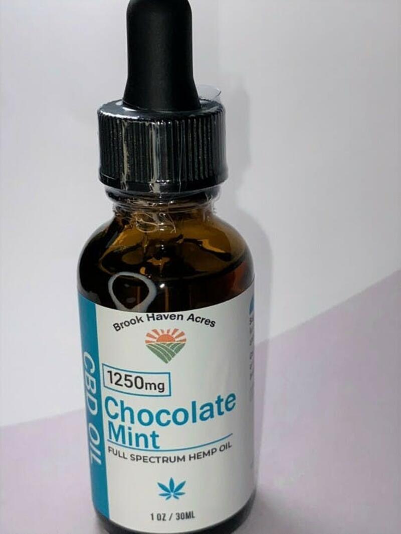 Tincture - 1250 mg CBD Full Distillate Spectrum 1oz - Chocolate Mint Flavor