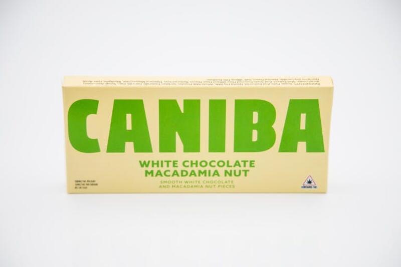 Chocolate Bar. White Macadamia Nut 120mg. Caniba Naturals
