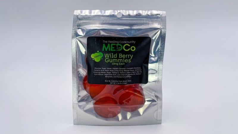 Gummies. THC. Wild Berry. 100mg. MedCo