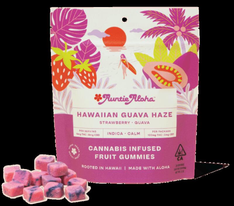Auntie Aloha | Auntie Aloha Hawaiian Guava Haze 5mg=20pcs = 100mg Gummies