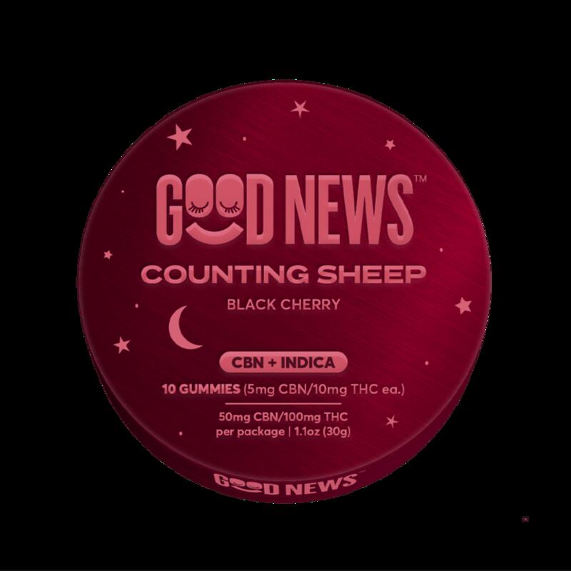 Good News Counting Sheep Black Cherry Gummies with CBN