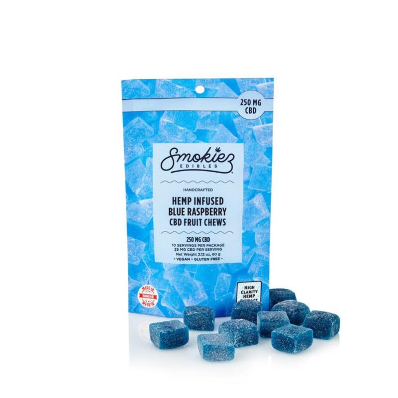 Blue Raspberry Fruit Chews - 250 mg CBD - ME