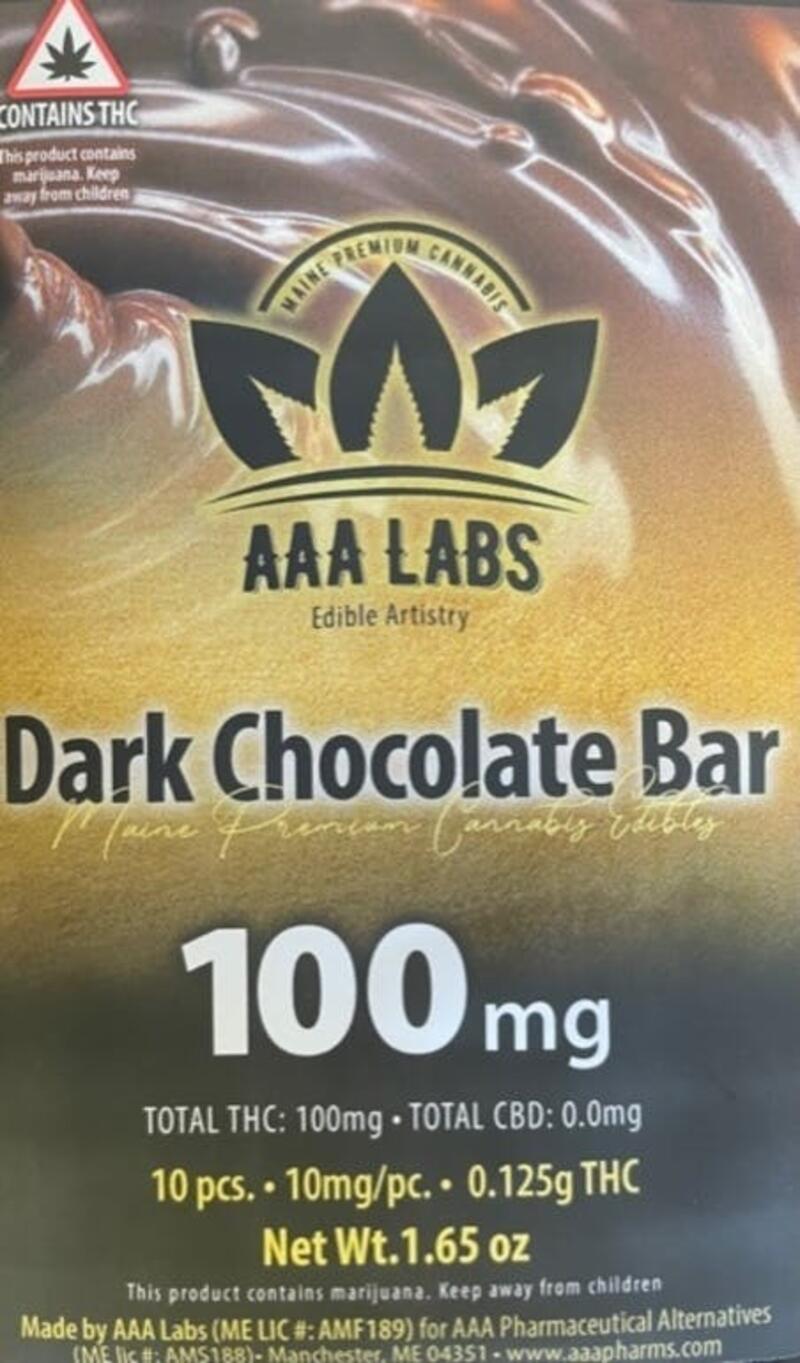 Dark Chocolate Bar - 100mg