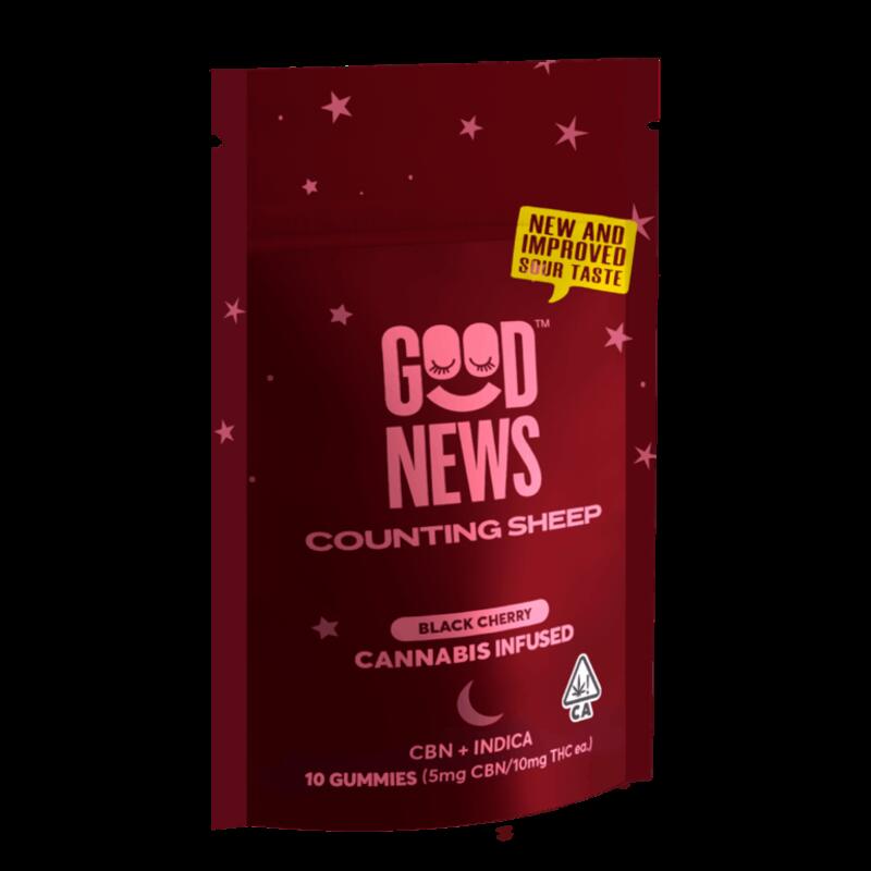 Good News Counting Sheep Black Cherry Sour Gummies with CBN