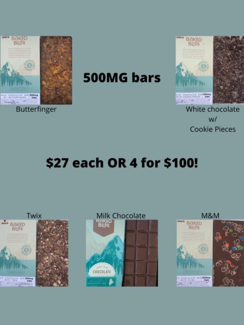 500MG bars $27 or 4 for $100