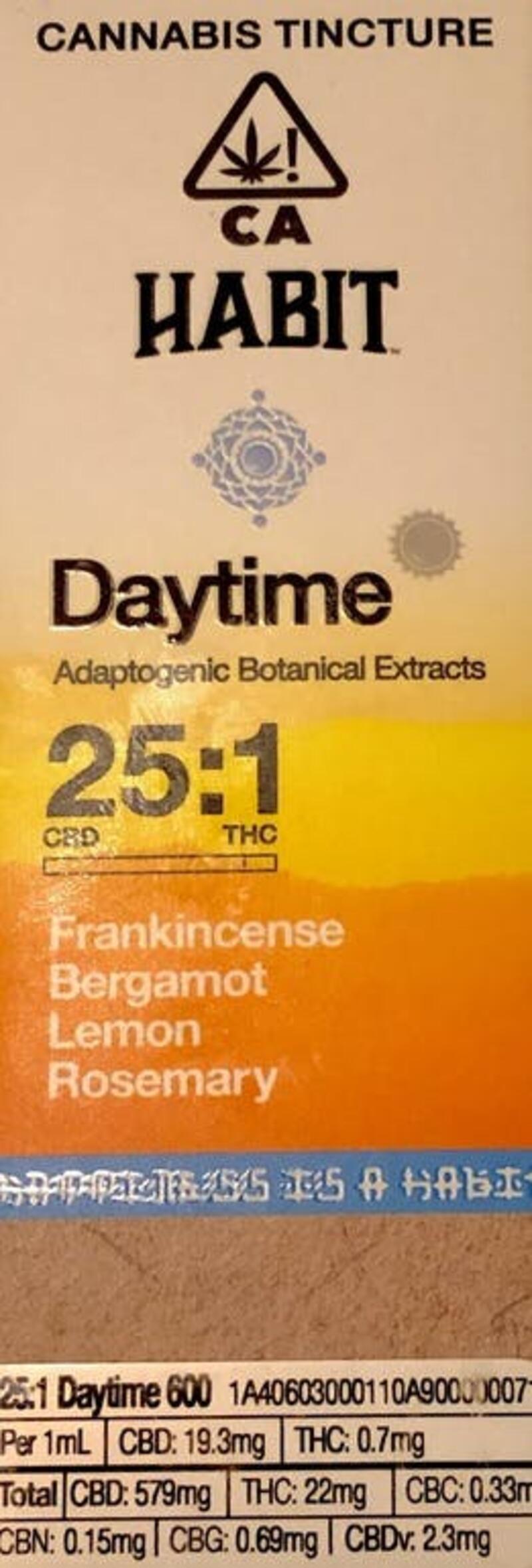 Habit Tincture CBD:THC - Daytime 25:1 - 600mg