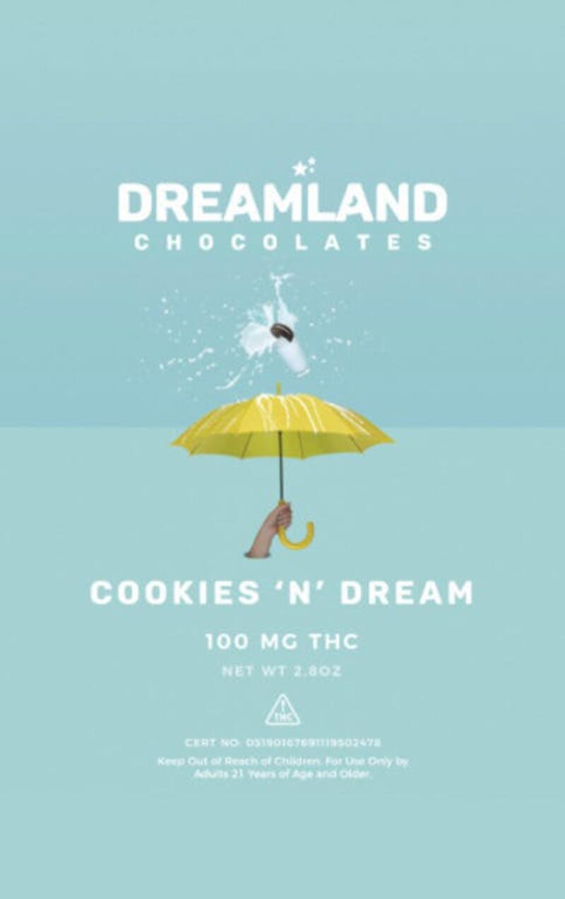 Dreamland Cookies n Dream White Chocolate Bar 100mg