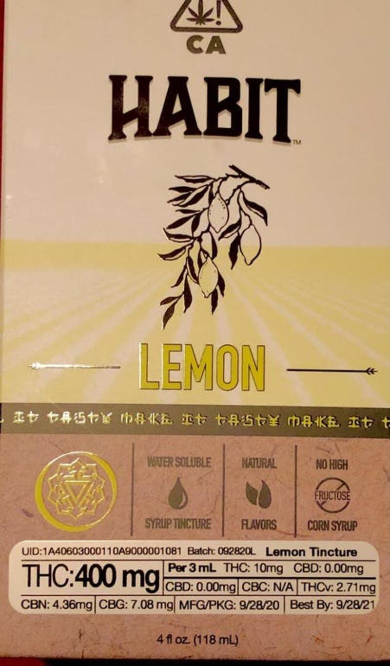 Habit Tincture THC - Lemon - 400mg
