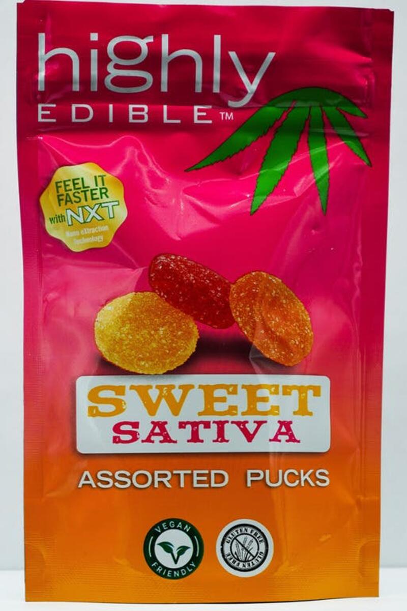 Highly Edible Assorted Pucks Sweet Sativa 100mg