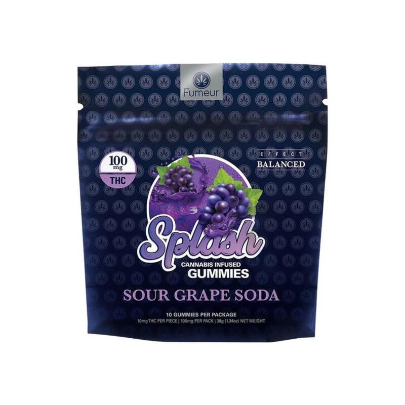 Fumeur Splash Sour Grape Soda Gummies 100mg