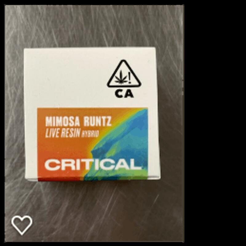 Critical 1g Mimosa Runtz Live Resin 71.99%