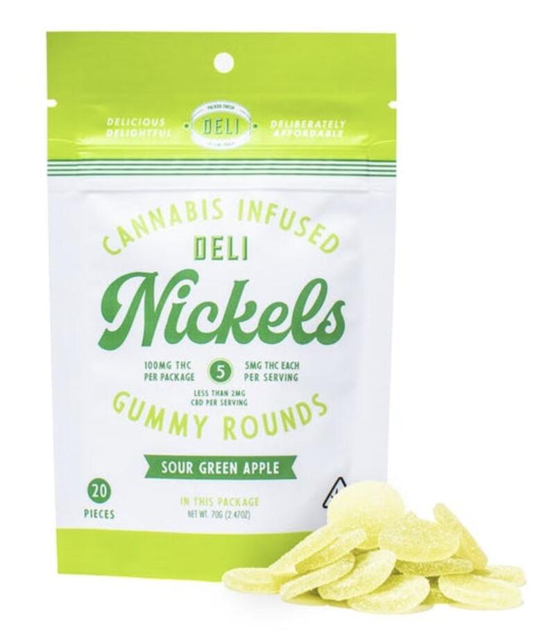 [Deli] Nickels - Sour Green Apple Gummy Rounds