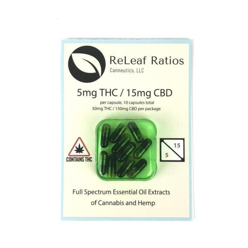 Releaf Ratios 5mg THC: 15mg CBD