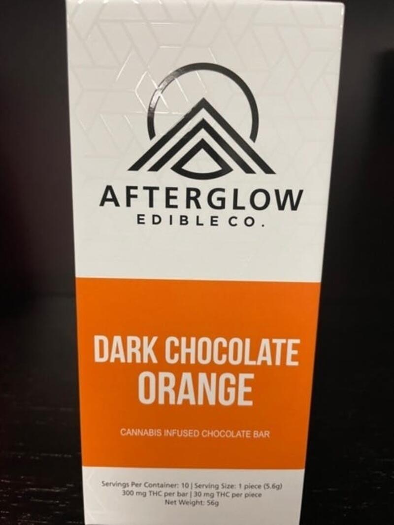 300mg Dark Chocolate Orange chocolate bars by Afterglow