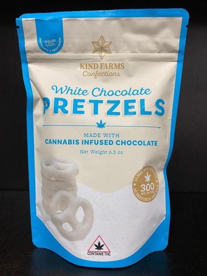 300mg White Chocolate Covered Pretzels by Kind Farms Reserve