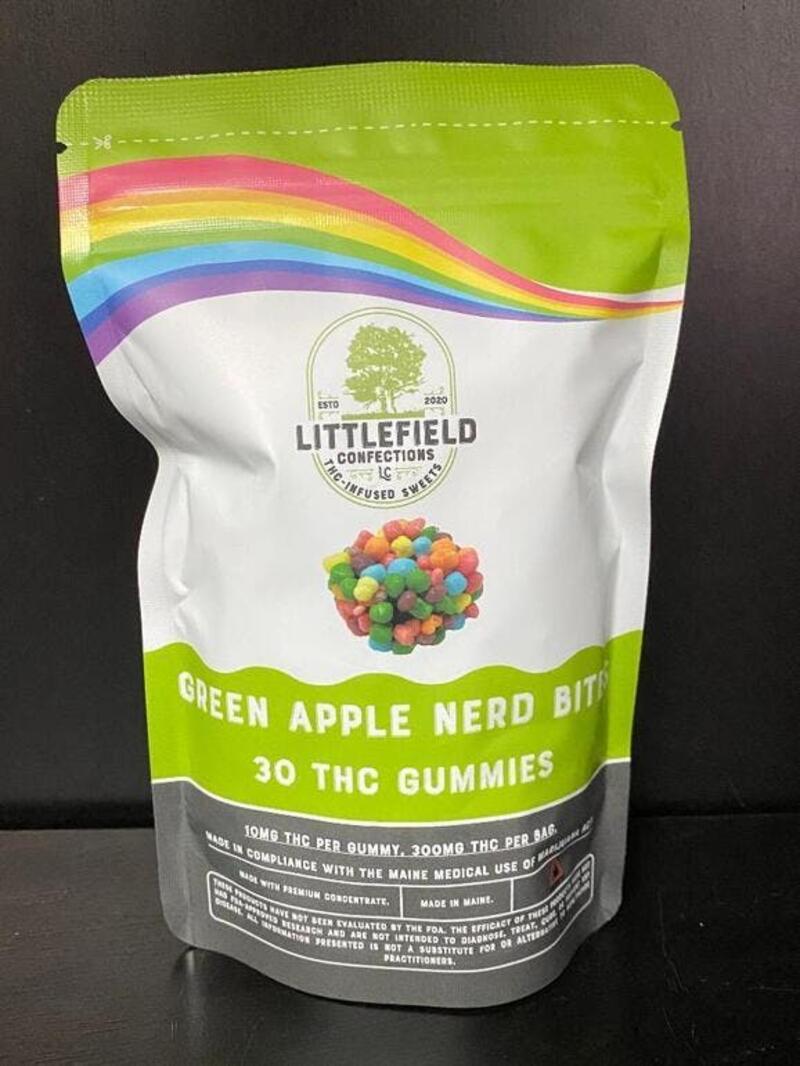300mg Green Apple Nerd Bites by Littlefield Confections