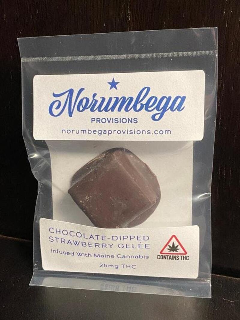 25mg Chocolate Dipped Strawberry Gelee by Norumbega Provisions