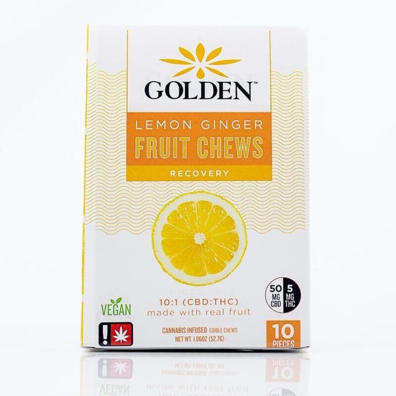 Golden BlastLemon Ginger 10:1 Fruit Chews 10 Pack