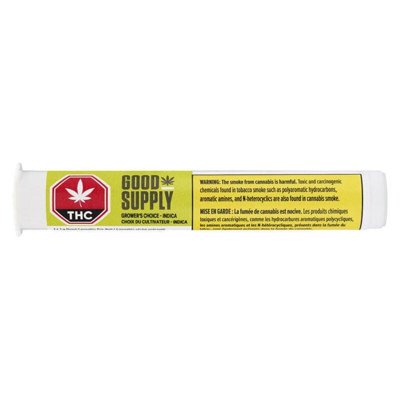 GC Indica Pre Roll 1x1g - GOOD SUPPLY - Grower's Choice Indica Pre-Roll 1x1g Pre-Rolls