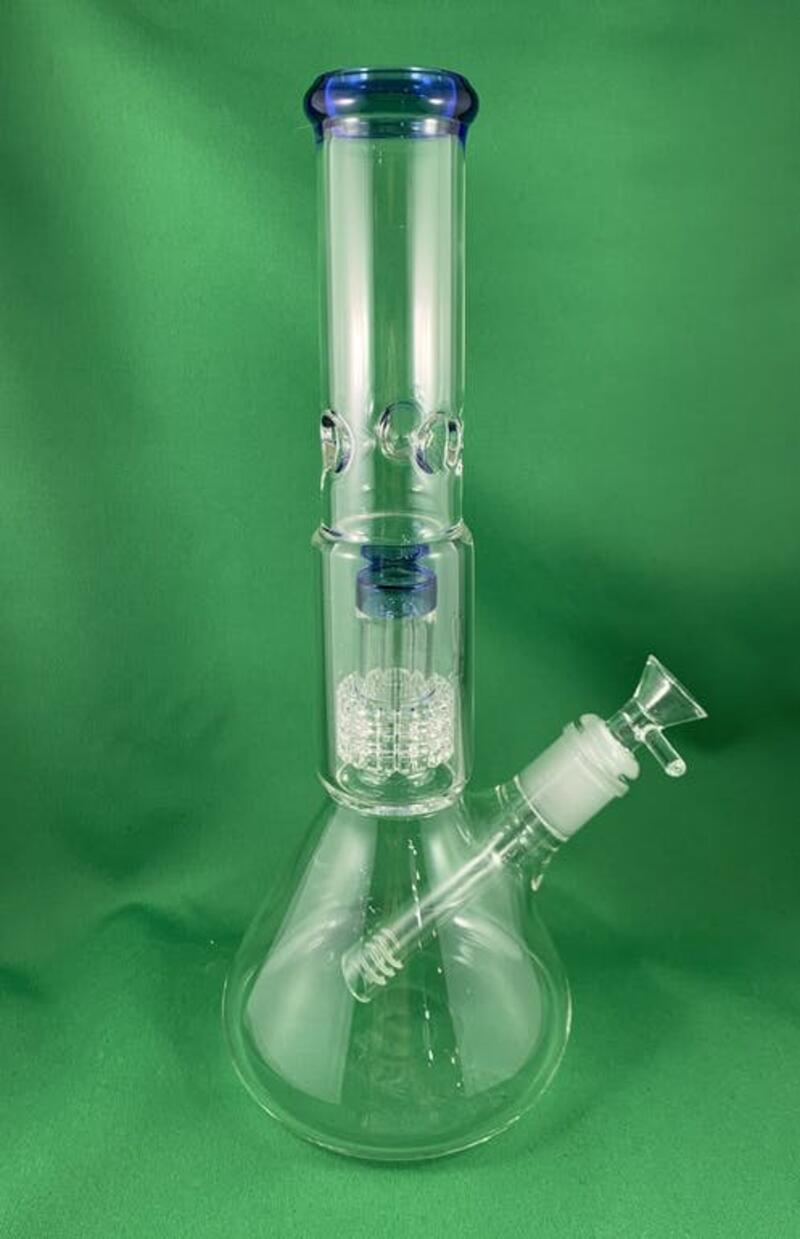 12" Percolator Bong with Blue Accent