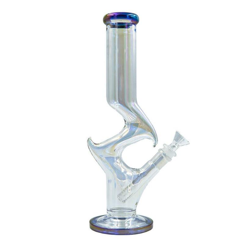 Clear Bong 12 inch with iridescent blue