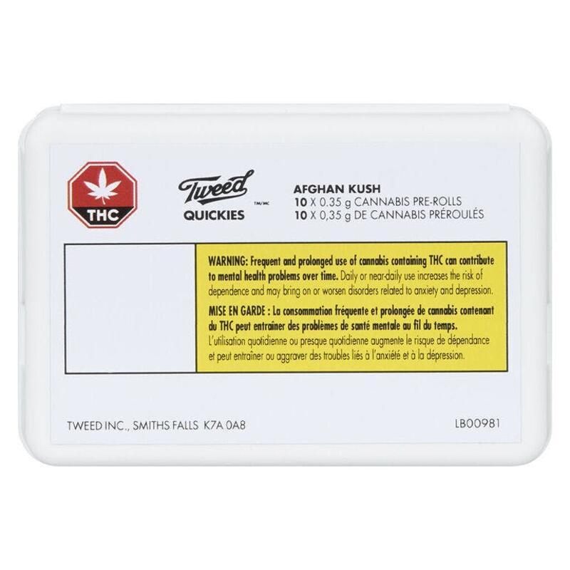 Quickies Afghan Kush Pre-Roll- 10x0.35g - Quickies Afghan Kush Pre-Roll 10x0.35g Pre-Rolls
