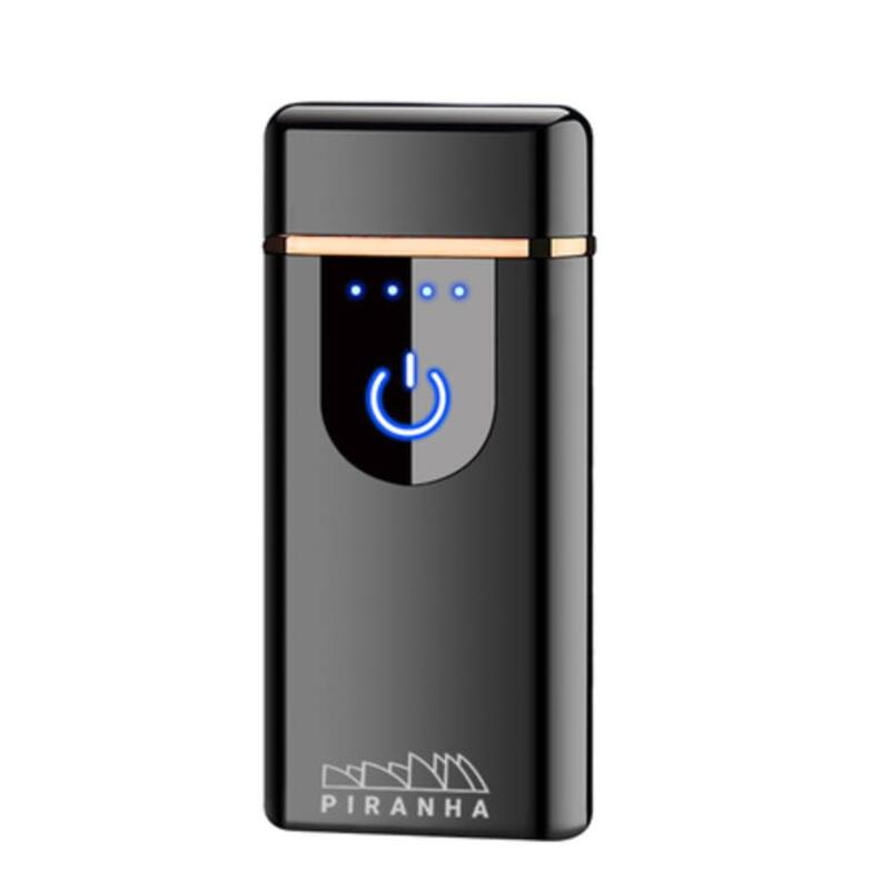 Black Dual Crossing Plasma Lighter with Quick Touch Power by Piranha