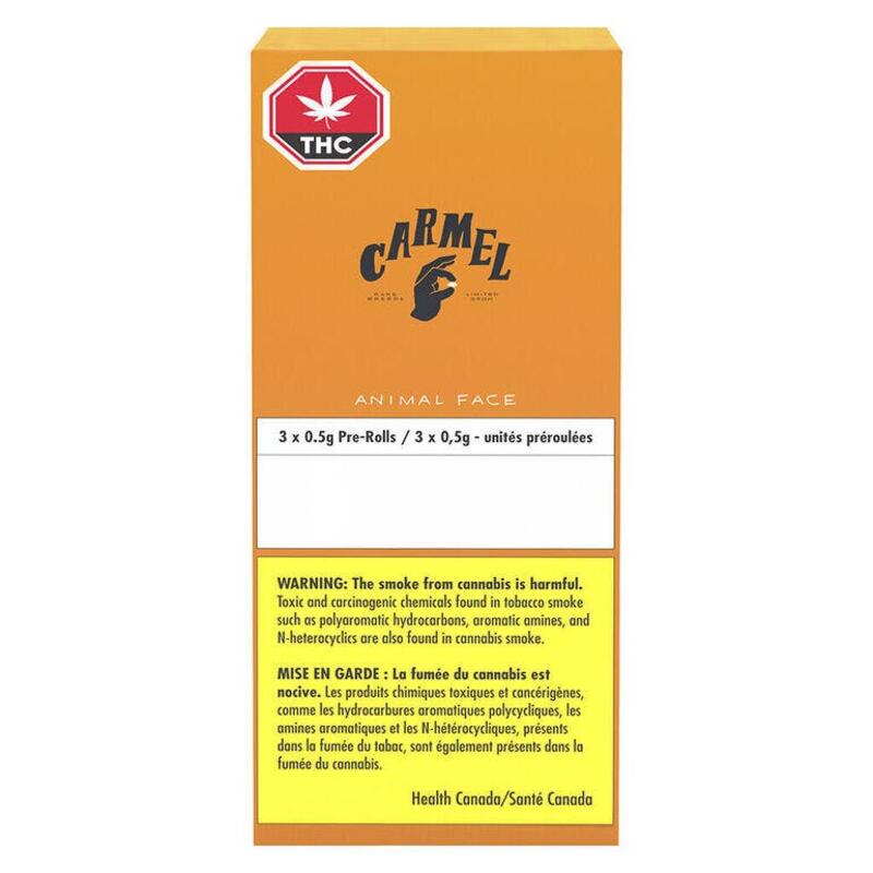 Carmel Cannabis - Animal Face Pre-Roll Sativa - 3x0.5g