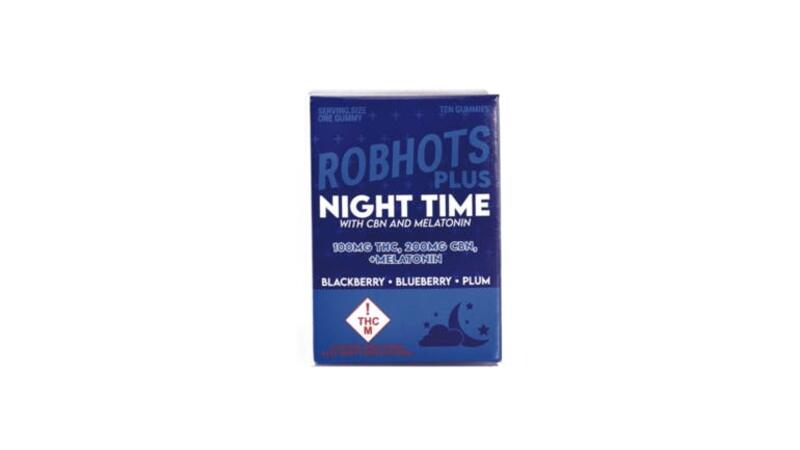 Robhots Plus Night Time 1:2 THC:CBD Gummies 10pk