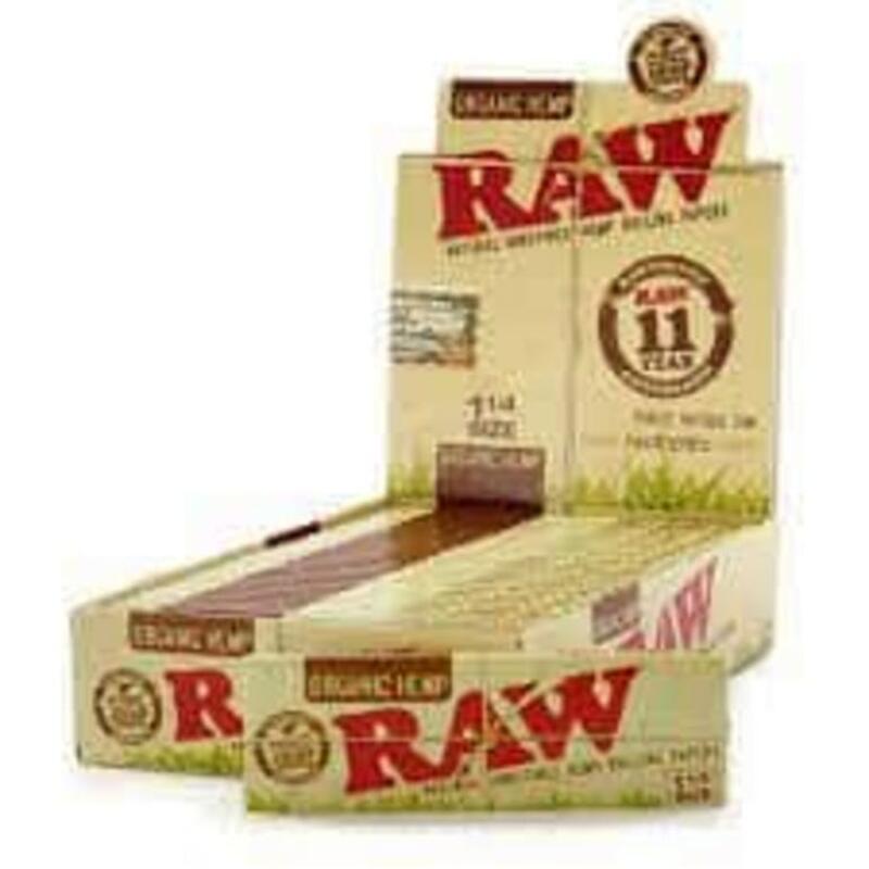 Raw organic hemp 1 1/4" rolling papers