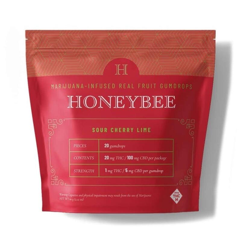 Honeybee Sour Cherry Lime Gumdrops 1:5 20pk