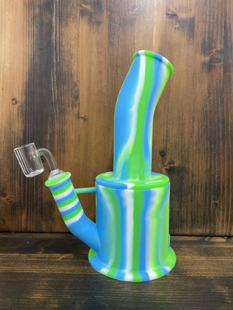 8" Silicone Dag Rig 2 Piece (Blue and Green)