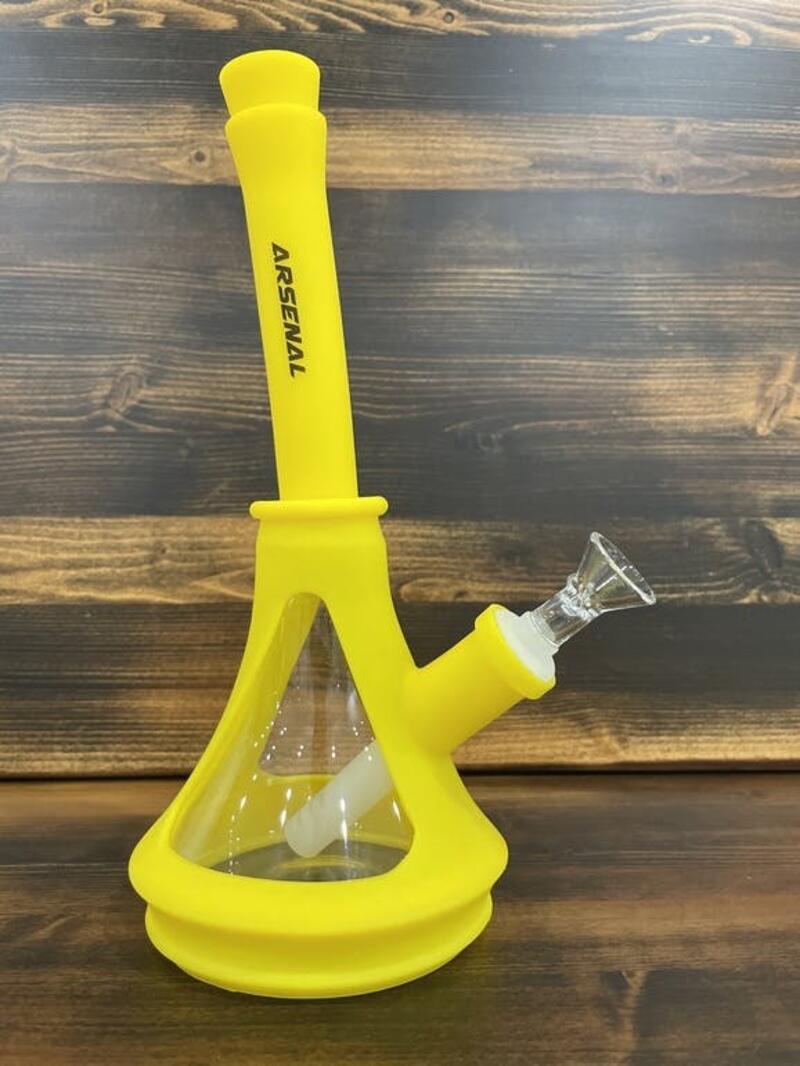 12 inch silicone glass beaker 14mm (yellow)