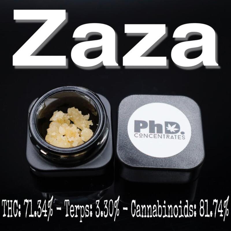 PhD Concentrate 1 gram - Zaza Sugar - 71.34% THC