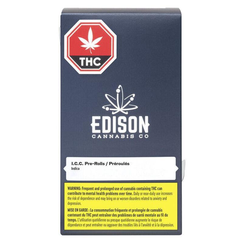 Edison Cannabis Co - I.C.C pre-roll 3-pack Indica - 3x0.5g