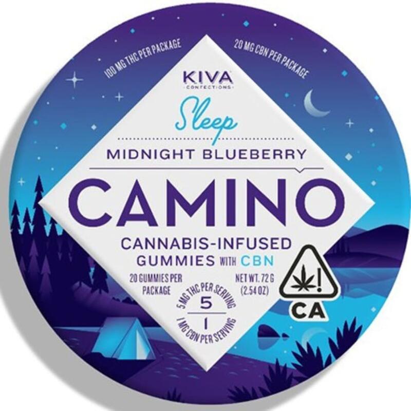 Camino Midnight Blueberry Gummies THC:CBN 100:20mg