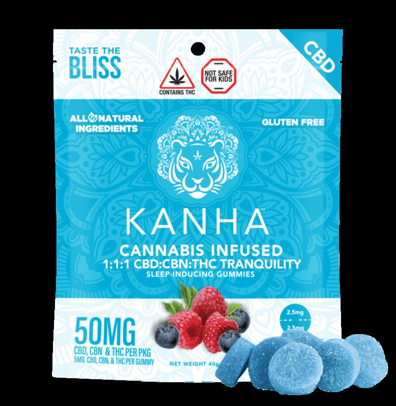 Kanha Tranquility| 1:1:1 CBN:THC:CBD | Sleep Gummies