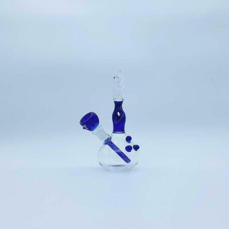 7" Spiral Waterpipe Glass Bong- Blue