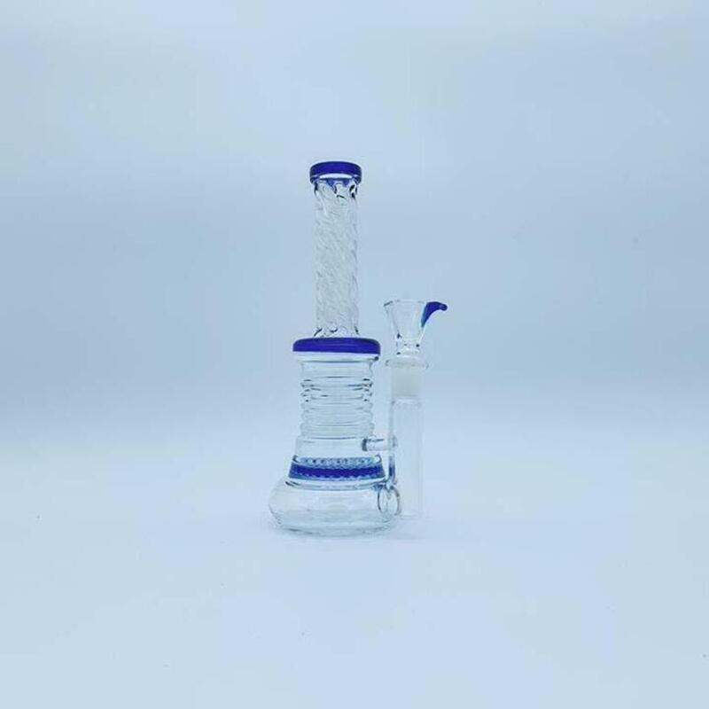 8" Spiral Honeycomb Rig Glass Bong-Blue