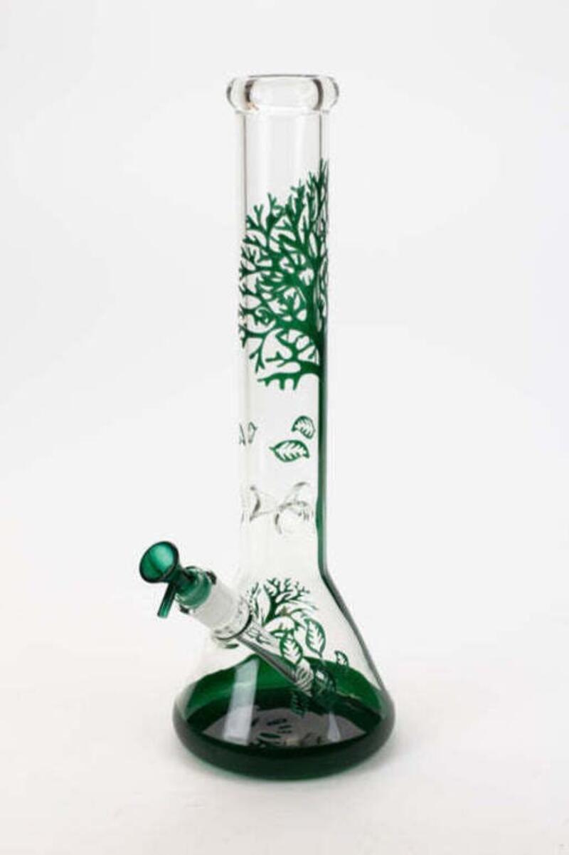 15" Tree of Life classic beaker glass bong - Green