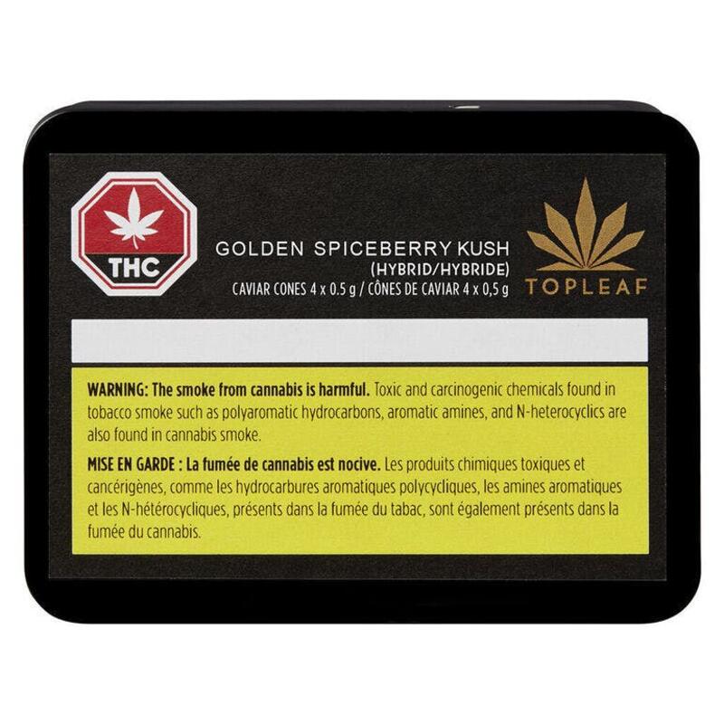 Caviar Cone Golden Spiceberry Kush 4x0.5g by Top Leaf - Golden Spiceberry Kush 4x0.5g Hash and Kief