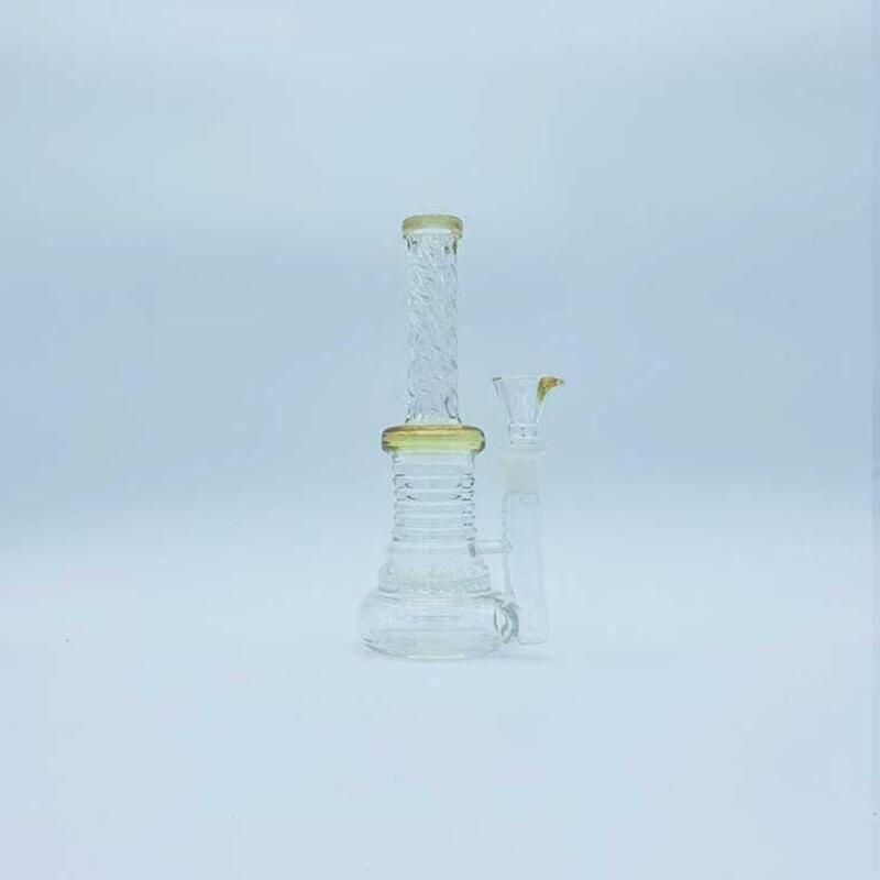 8" Spiral Honeycomb Rig Glass Bong - Yellow