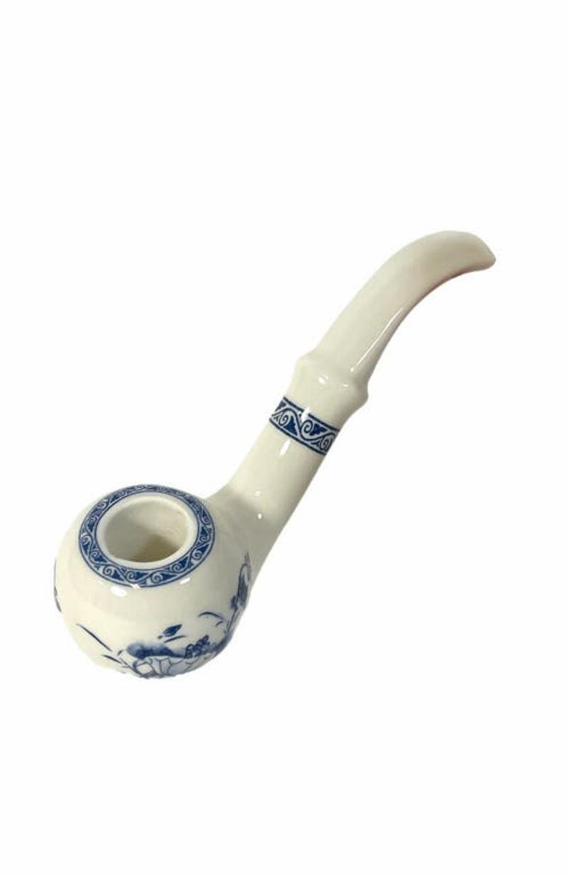 Nana's China Ceramic Hand Pipe - Nana's China Ceramic Hand Pipe and Mouthpiece