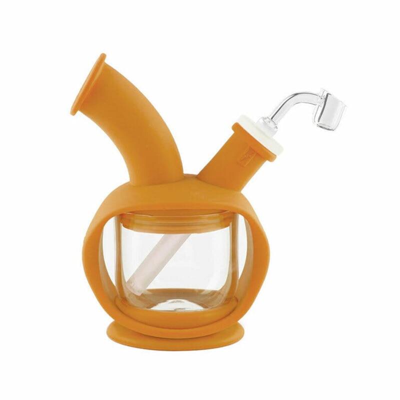 Ooze Kettle Silicone Glass Water Pipe & Dab Rig - Orange