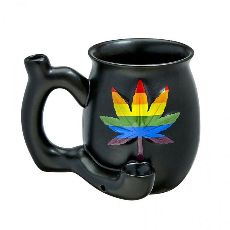 Ceramic Mug Pipe - Rainbow Leaf