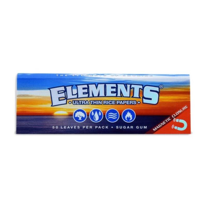 Elements 11/4 Thin Rice Rolling Papers with Magnet Enclosure