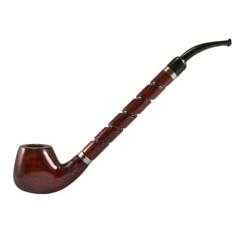 Bent Brandy Pipe w/ Long Spiral Shank by Shire Pipe - Rosewood - 10.5"
