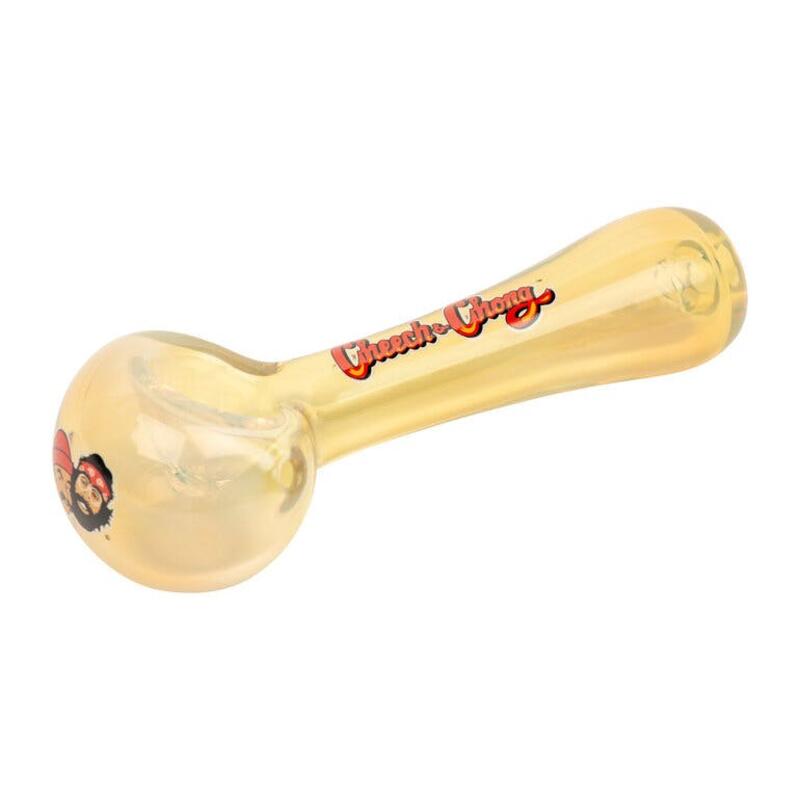 Cheech & Chong Glass 4.5" Colour Changing Happy Herbs Hand Pipe