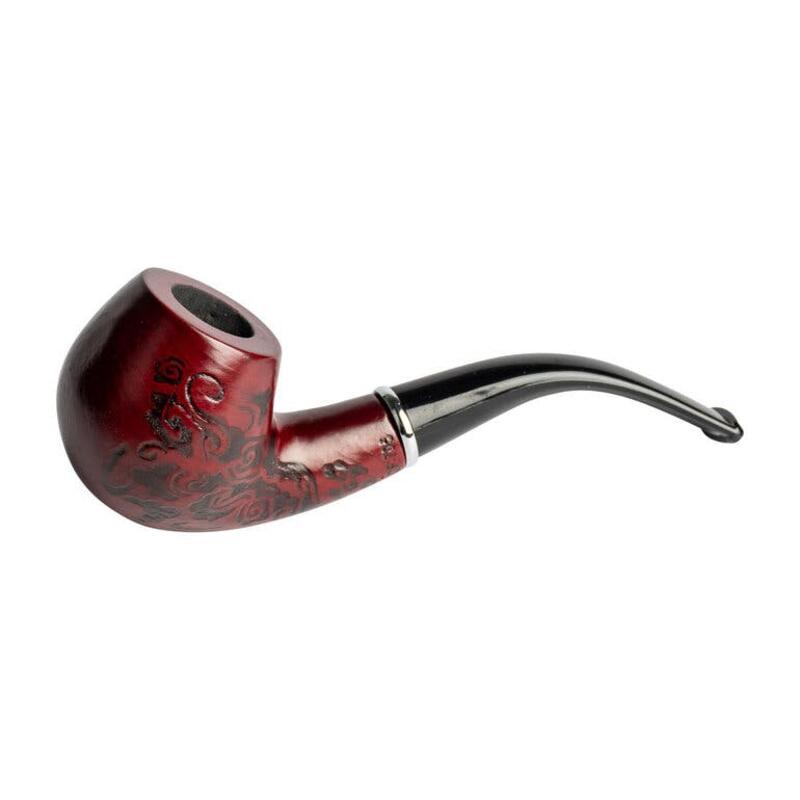 Cherry Classic Tobacco Pipe W/Black Design