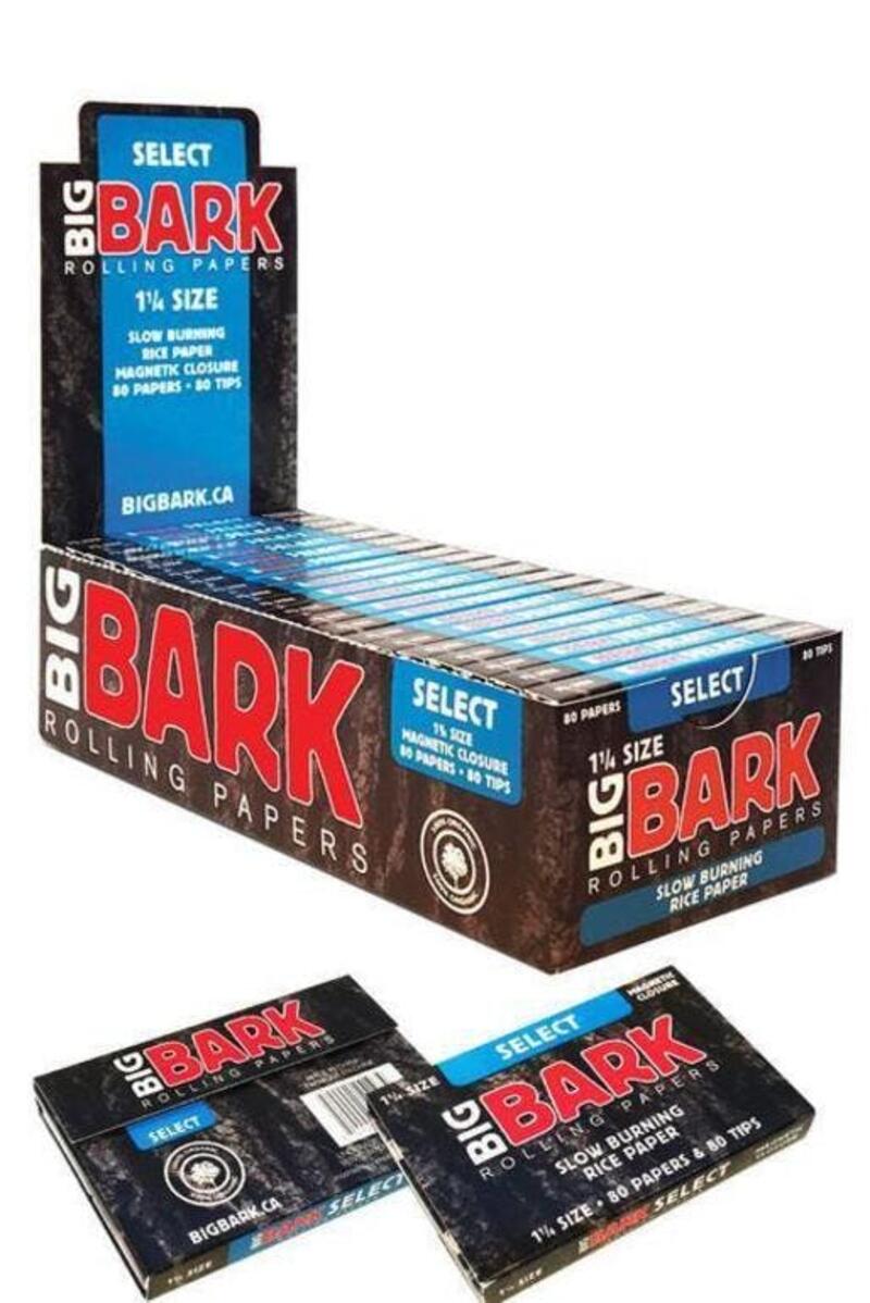 BigBark Select Slow burning rice Rolling Papers With Magnetic Strip and Tips
